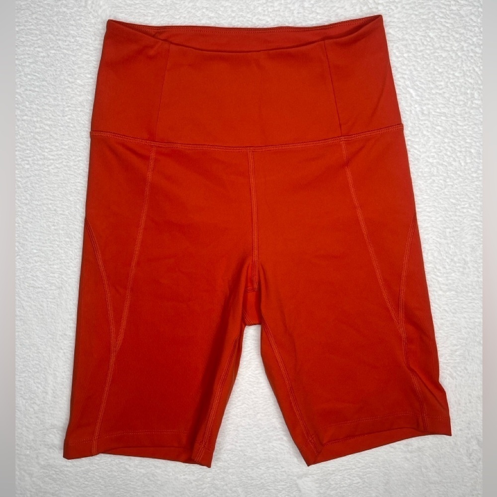 Girlfriend Collective High Rise 8” Bike Short Azalea Orange sz S Activewear EUC - Picture 5 of 11